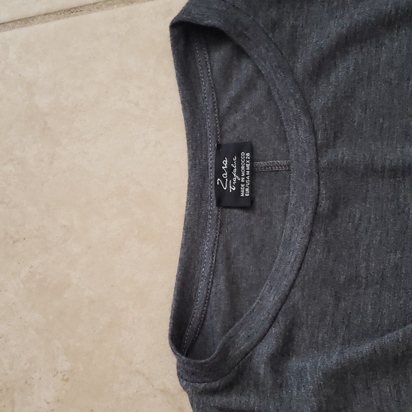 Zara Trafaluc Bat Wing Gray Top- M - Picture 4 of 5